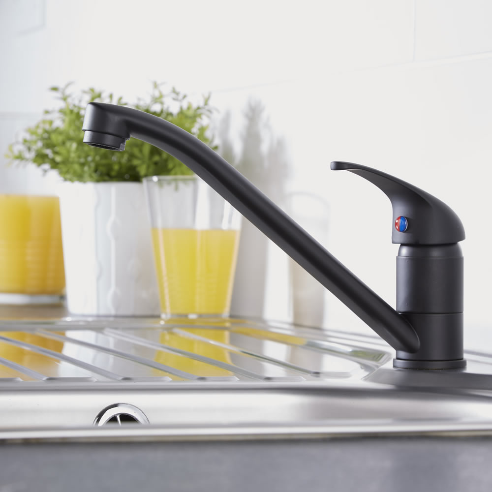 Mezclador de Cocina Negro Monoforo Monomando