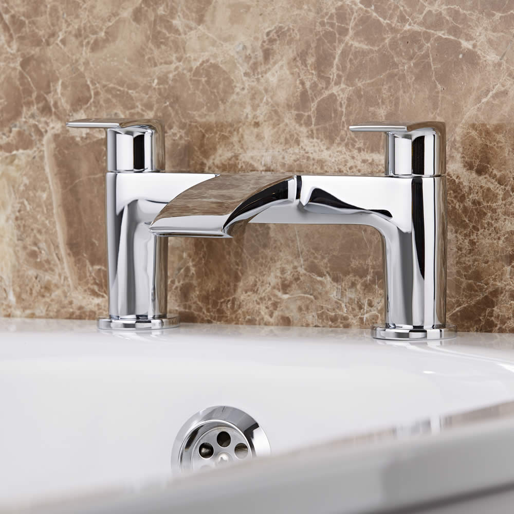 Grifo Mezclador para Borde de Bañera en Latón Cromado - Razor