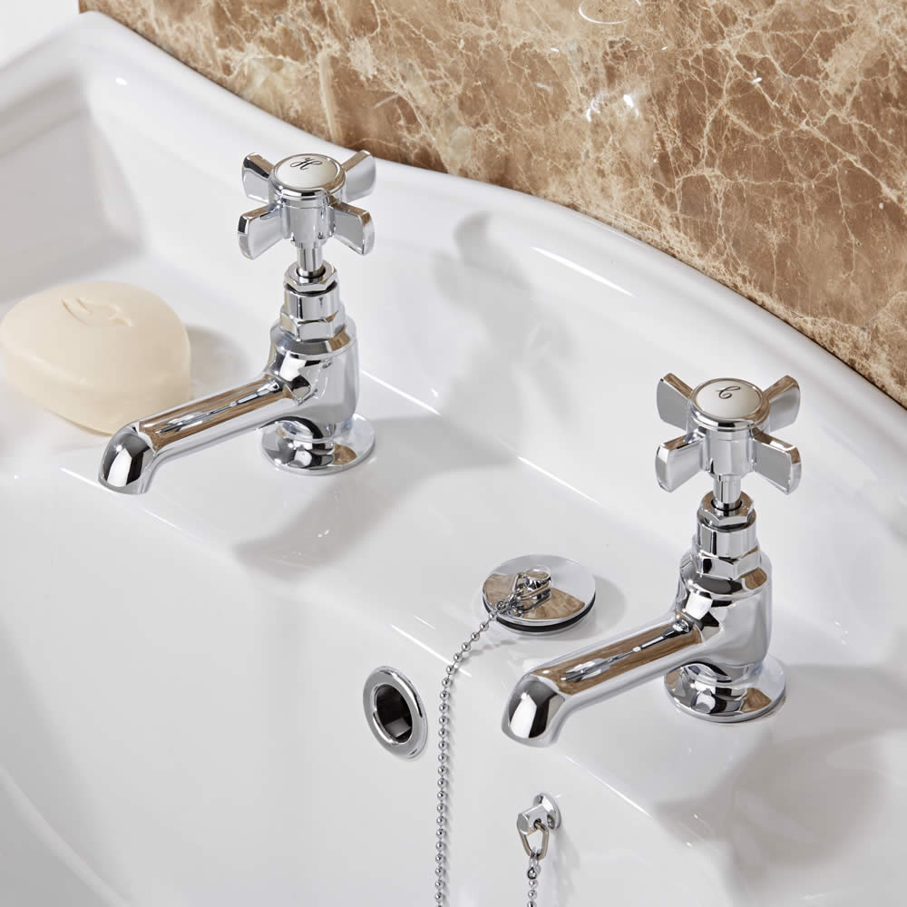 Grifería de Lavabo Tradicional en Latón Cromado - Victoria
