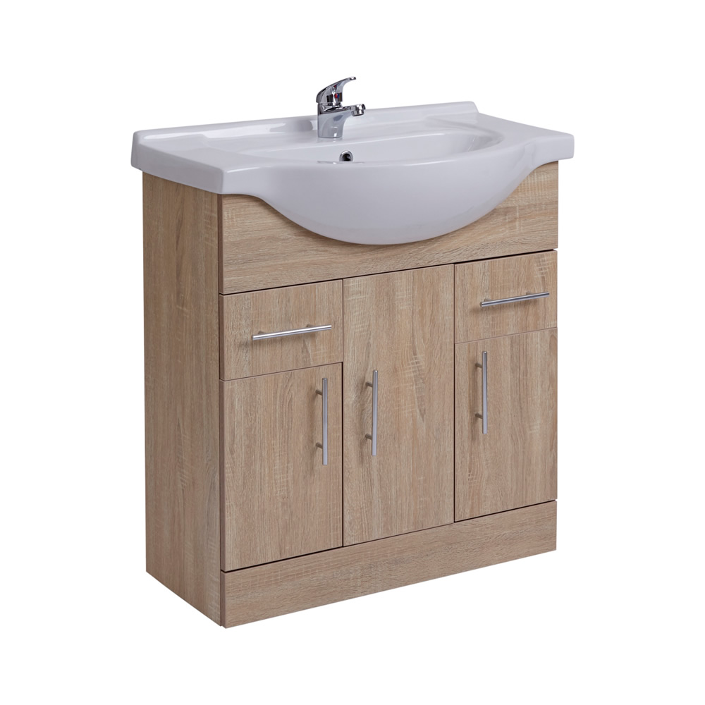 Mueble de Lavabo Efecto Roble 75x78x48cm