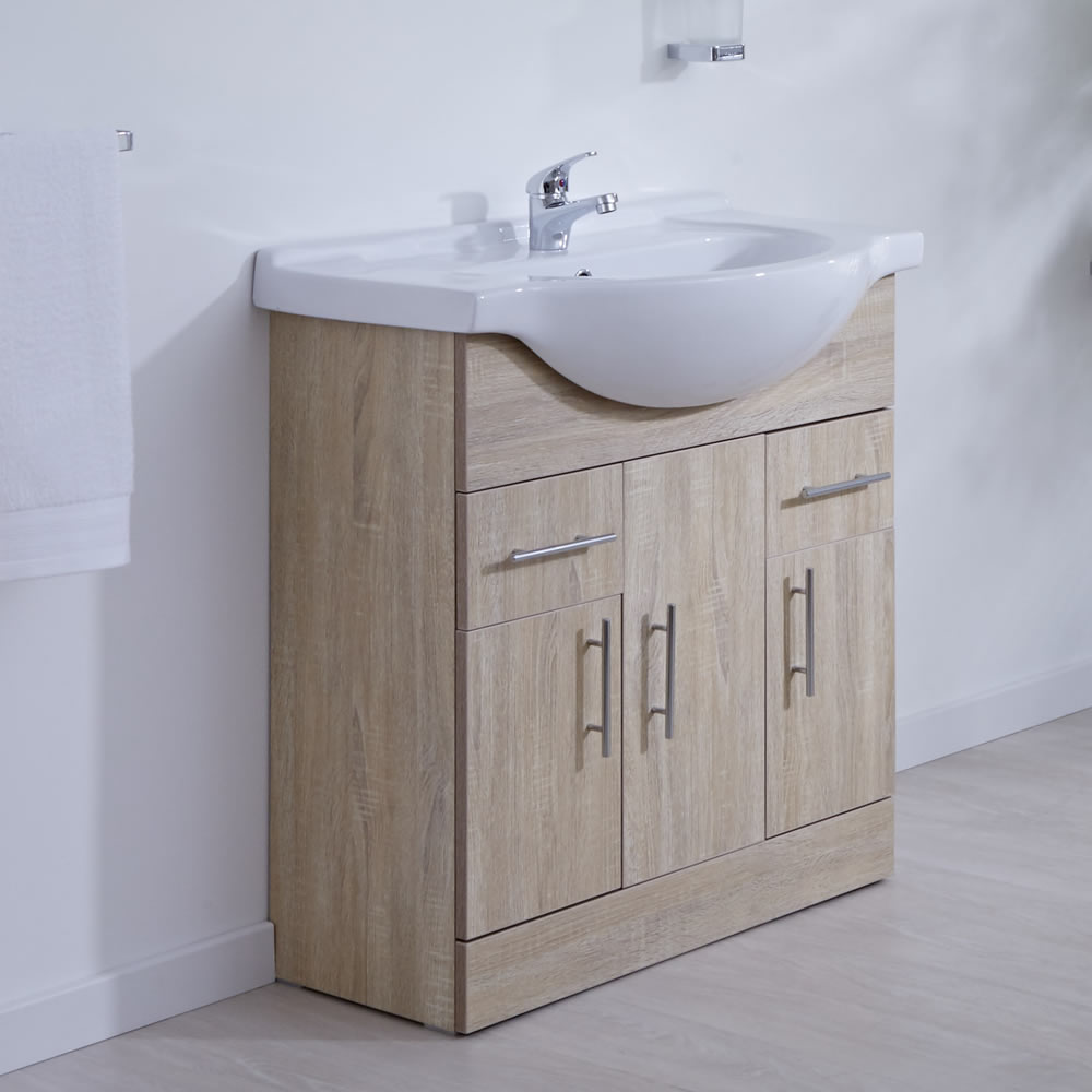 Mueble de Lavabo Efecto Roble 75x78x48cm