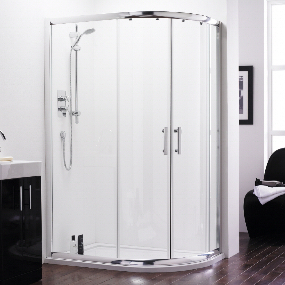 Mampara de Ducha Angular con Puertas Correderas para Ángulo Derecho de 1200 x 800mm