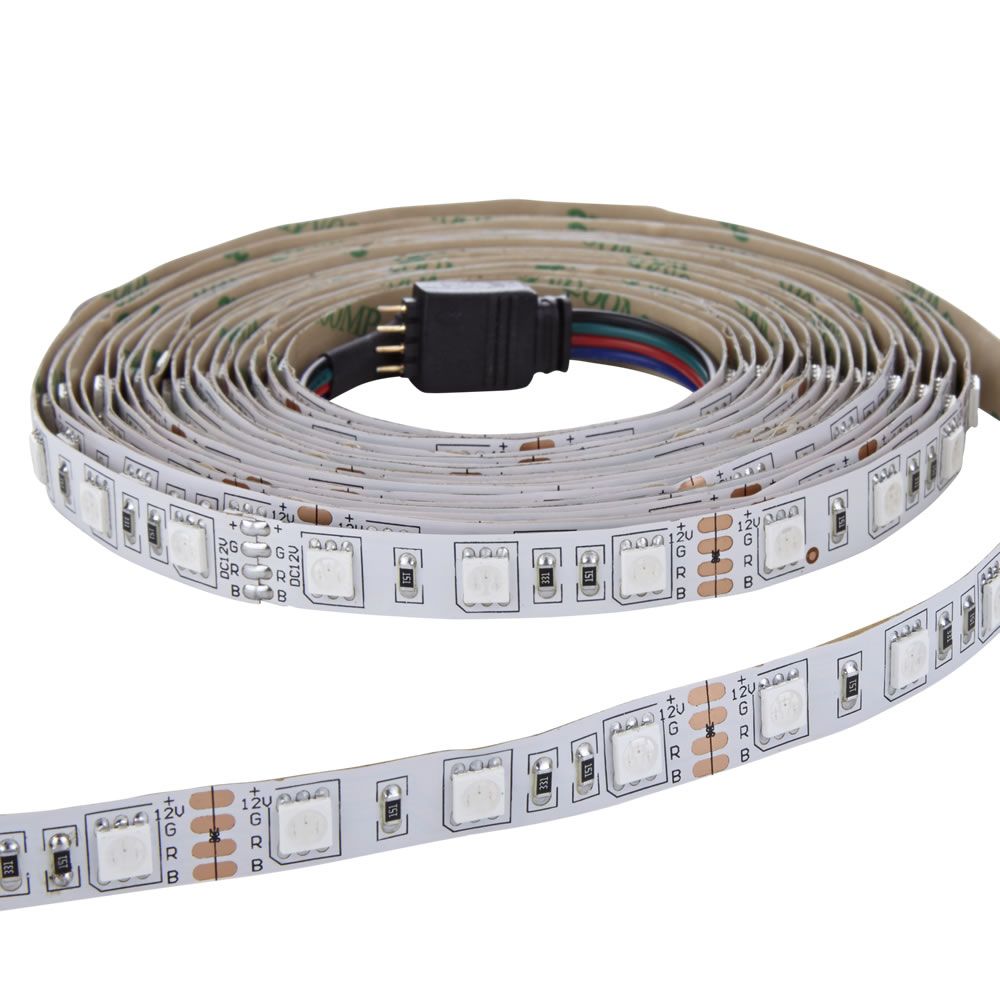 Tira de 60 Luces Flexible LED de 5 Metros RGB Color Rojo Verde y Azul