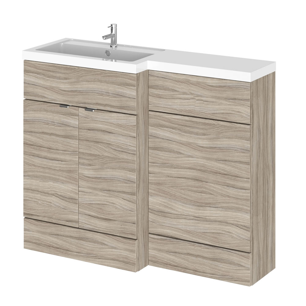 Mueble de Lavabo y WC Wengué de 1100mm Versión Izquierda