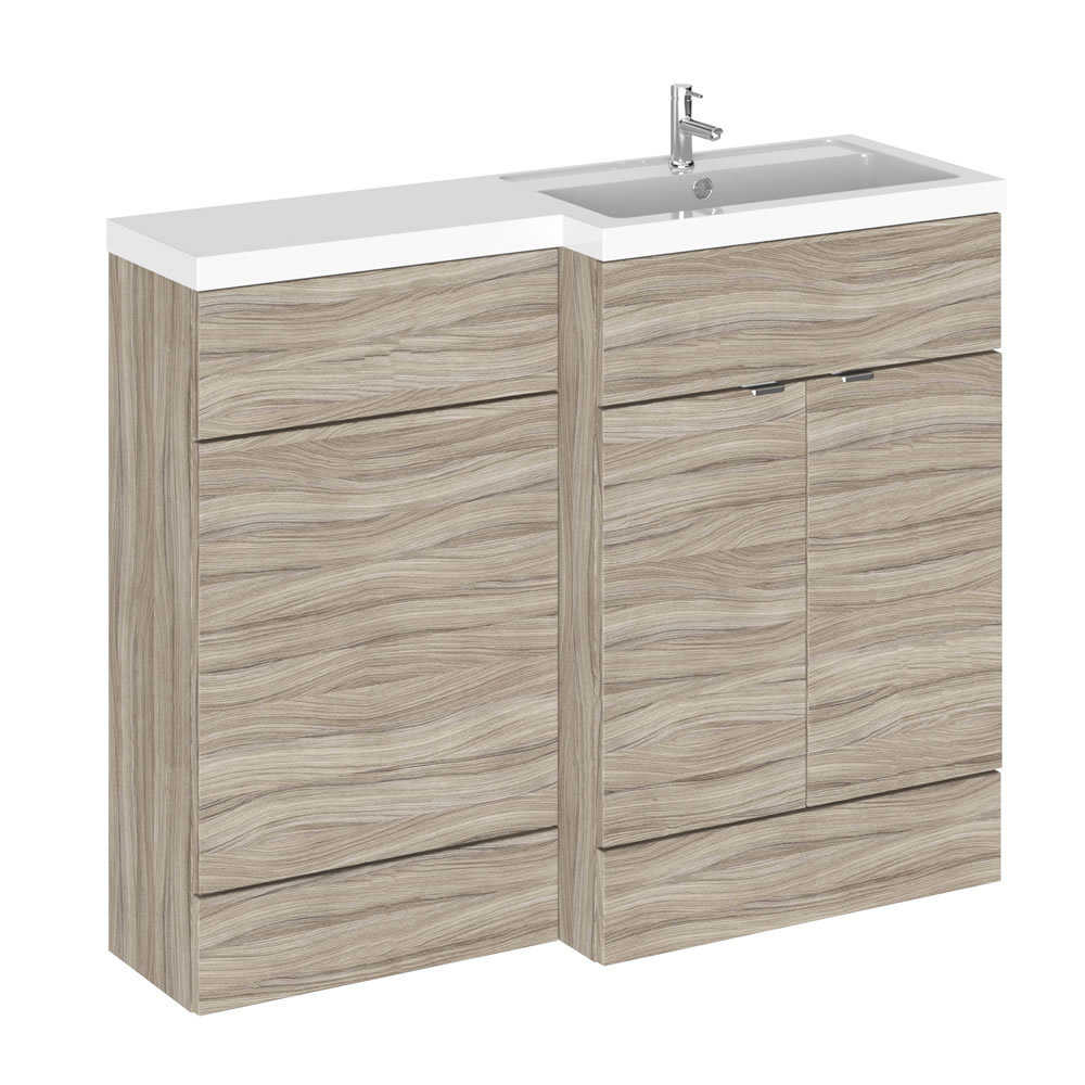 Mueble de Lavabo y WC Wengué de 1100mm Versión Derecha