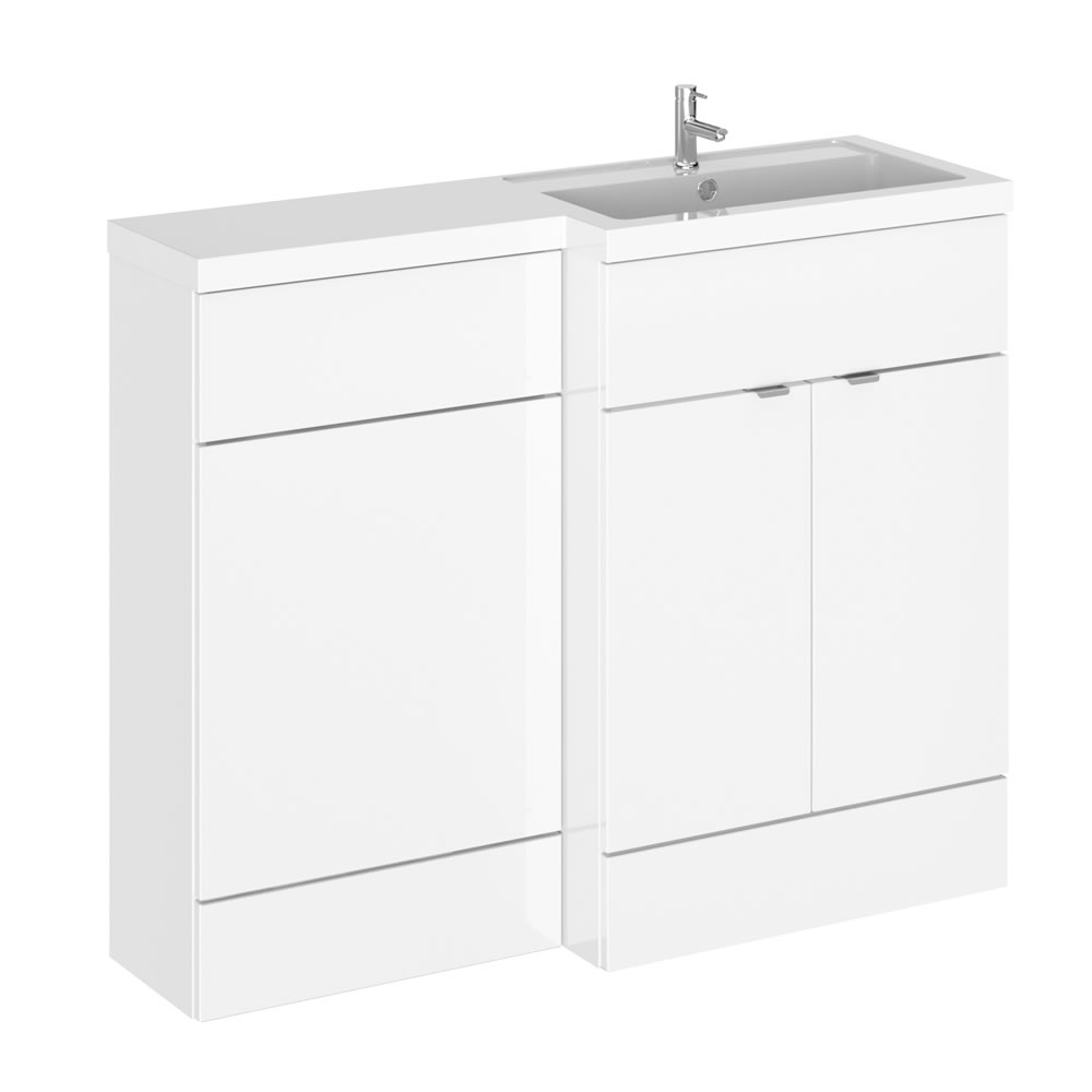 Mueble de Lavabo y WC Blanco de 1100mm Versión Derecha