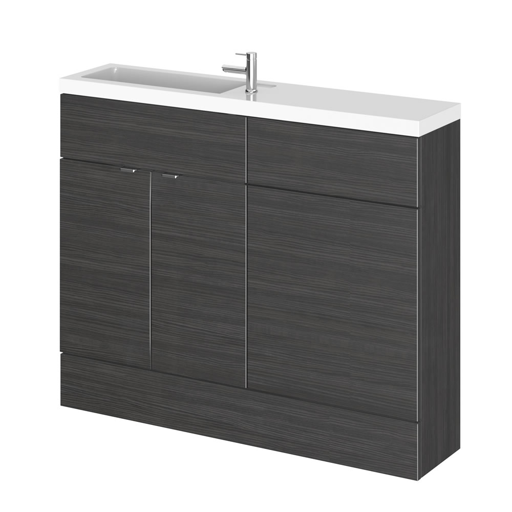 Mueble de Lavabo Realizado de MDF de Color Negro 1100mm con Sección para WC