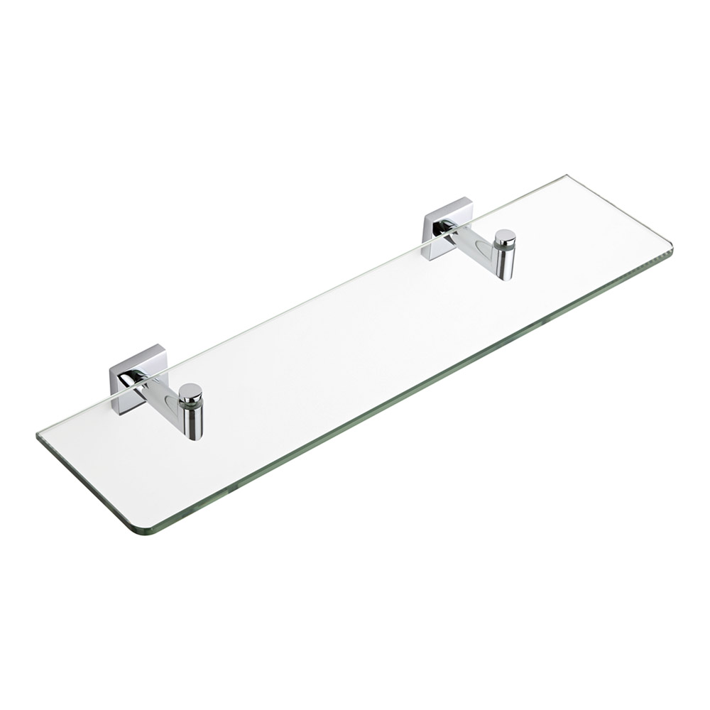 Repisa de Vidrio Mural para Cuarto de Baño Minimalista con Soportes Cromados