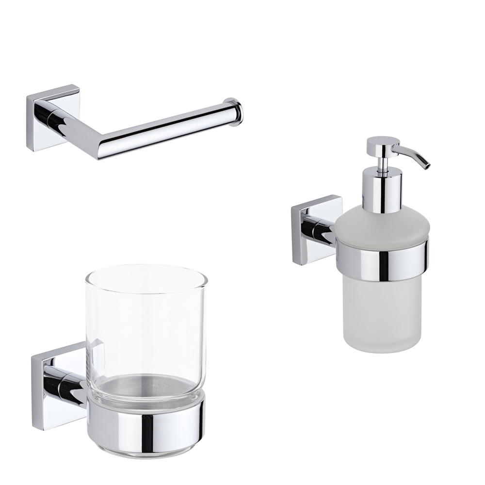 Conjunto de 3 Accesorios Modernos Para Cuarto de Baño - Liso