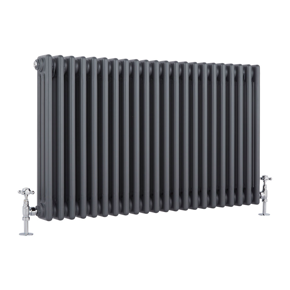 Radiador de Diseño Horizontal Triple Tradicional - Antracita - 600mm x 990mm x 100mm - 1794 Vatios - Regent