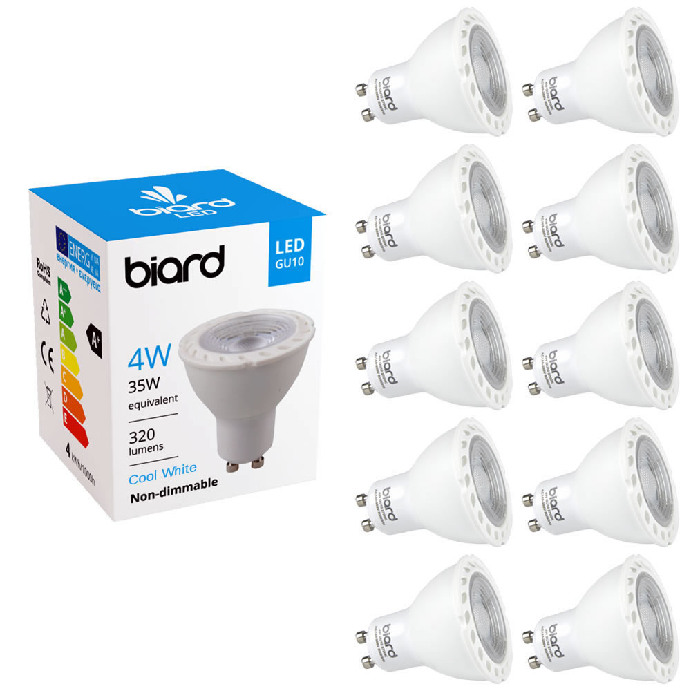 10x Focos Spot LED GU10 de Techo de Repuesto 4W Equivalente a 35W