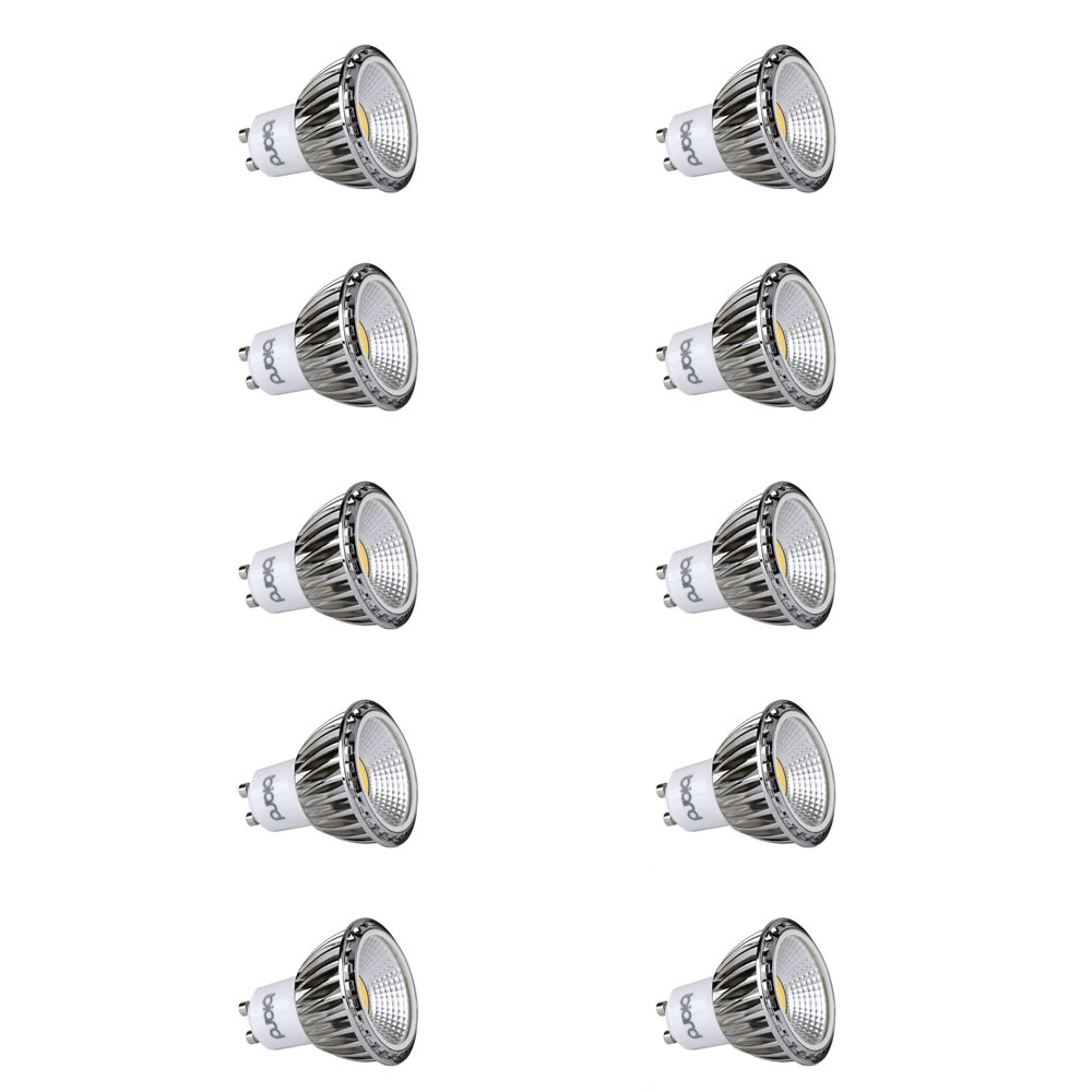 Biard 10x Focos LED COB GU10 5W Angulo de 90° Equivalente a 50W Intensidad Luminosa Regulable