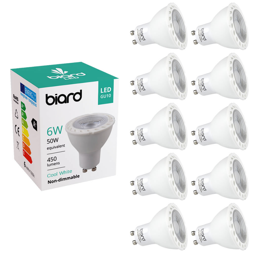 10x focos Spot LED GU10 de Techo de Repuesto 6W Equivalente a 50W