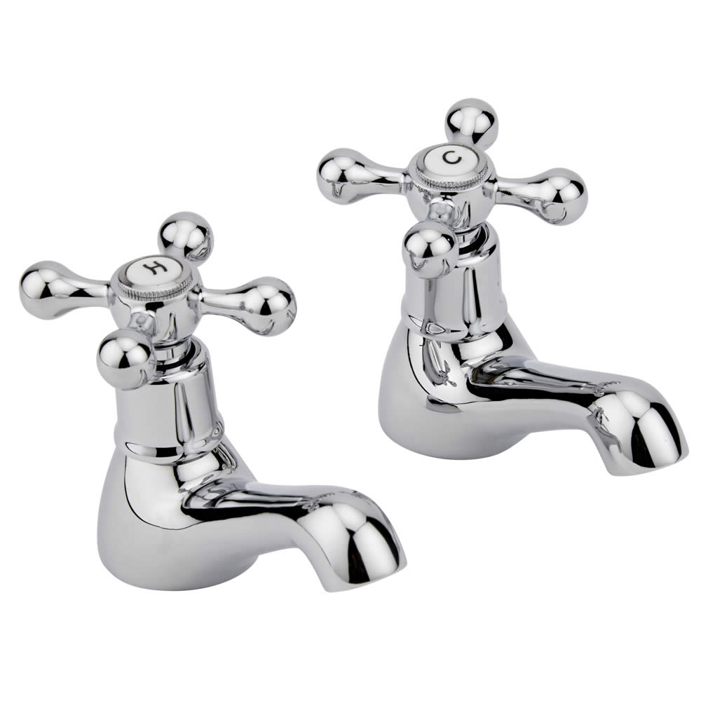 Grifería de Bañera Retro Latón Cromado con Manijas en Cruceta - Derwent