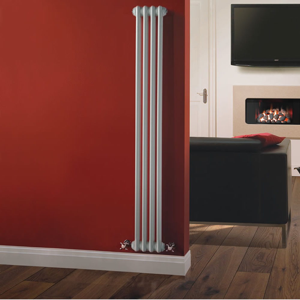 Radiador de Diseño Vertical Doble Tradicional - Blanco - 1500mm x 203mm x 68mm - 548 Vatios - Regent