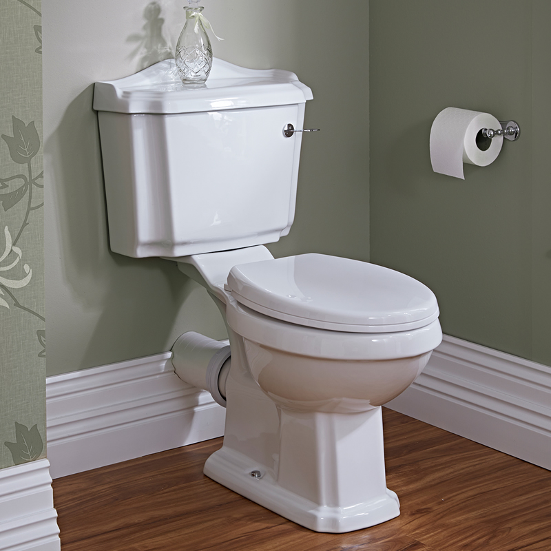 Pack de WC Completo con Inodoro Cisterna con Salida Horizontal y Tapa Clásico