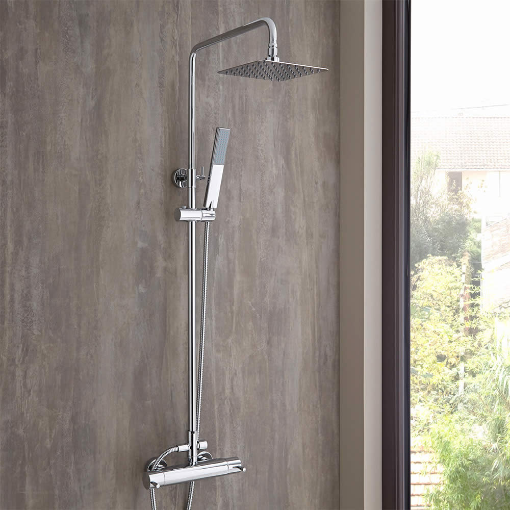 Columna de Ducha Termostática Regulable Completa con Alcachofa y Ducha de Mano - Pro 2 Telescópica