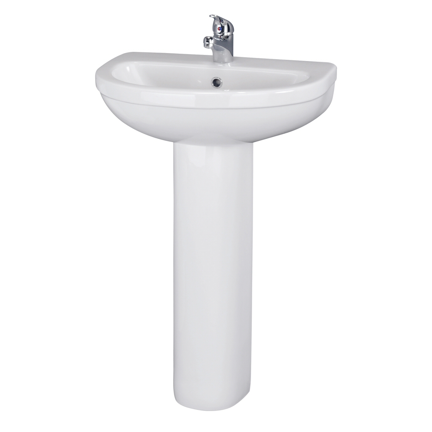 Lavabo y Pedestal en Cerámica en Estilo Moderno 550mm