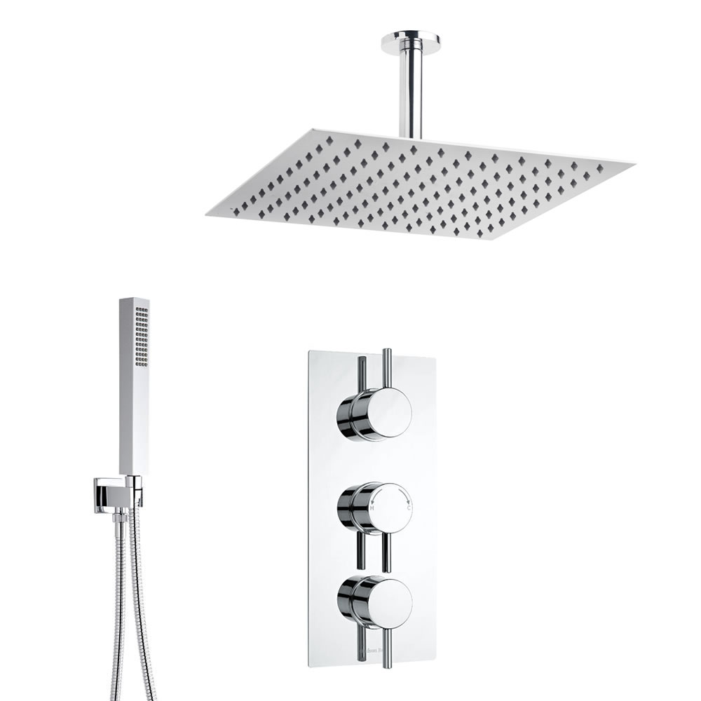 Conjunto de ducha con Llave Mezcladora Termostática, Alcachofa y Telefonillo