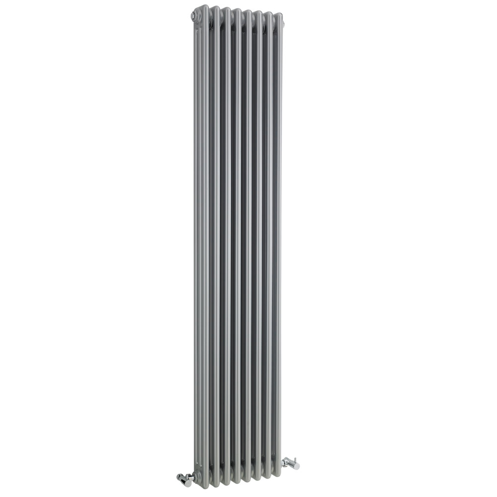 Radiador de Diseño Vertical Triple Tradicional - Plateado - 1800mm x 381mm x 100mm - 1558 Vatios - Regent