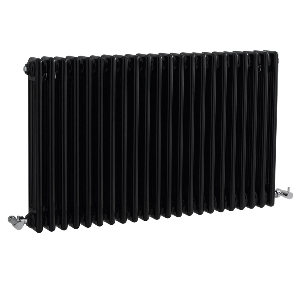 Radiador de Diseño Horizontal Triple Tradicional - Negro - 600mm x 1010m x 100mm - 2217 Vatios - Regent