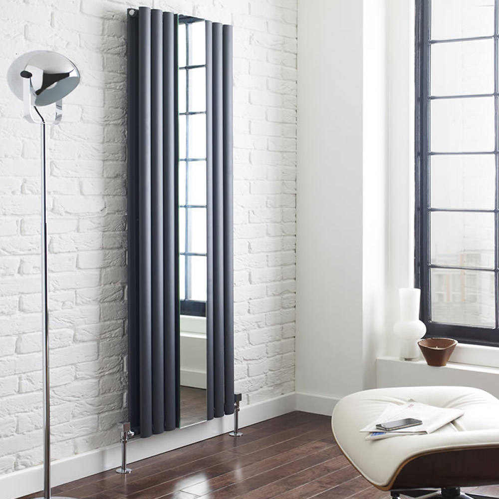 Radiador de Diseño Vertical Doble - Antracita - 1800mm x 499mm x 105mm - 1613 Vatios - Revive