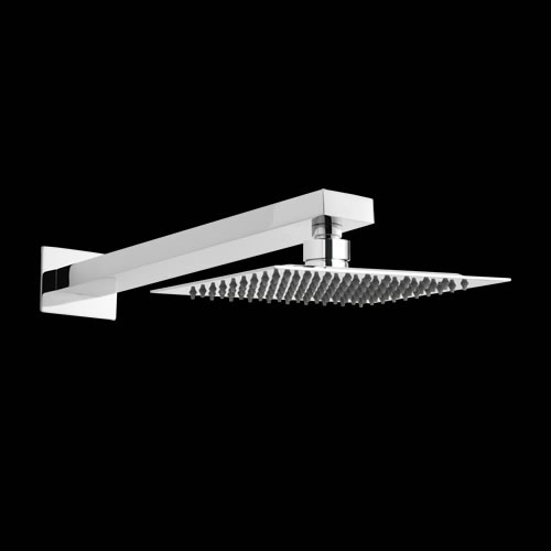 Alcachofa de Ducha Orientable Cuadrada de 200 x 200mm con Brazo de Ducha y Picos Antical