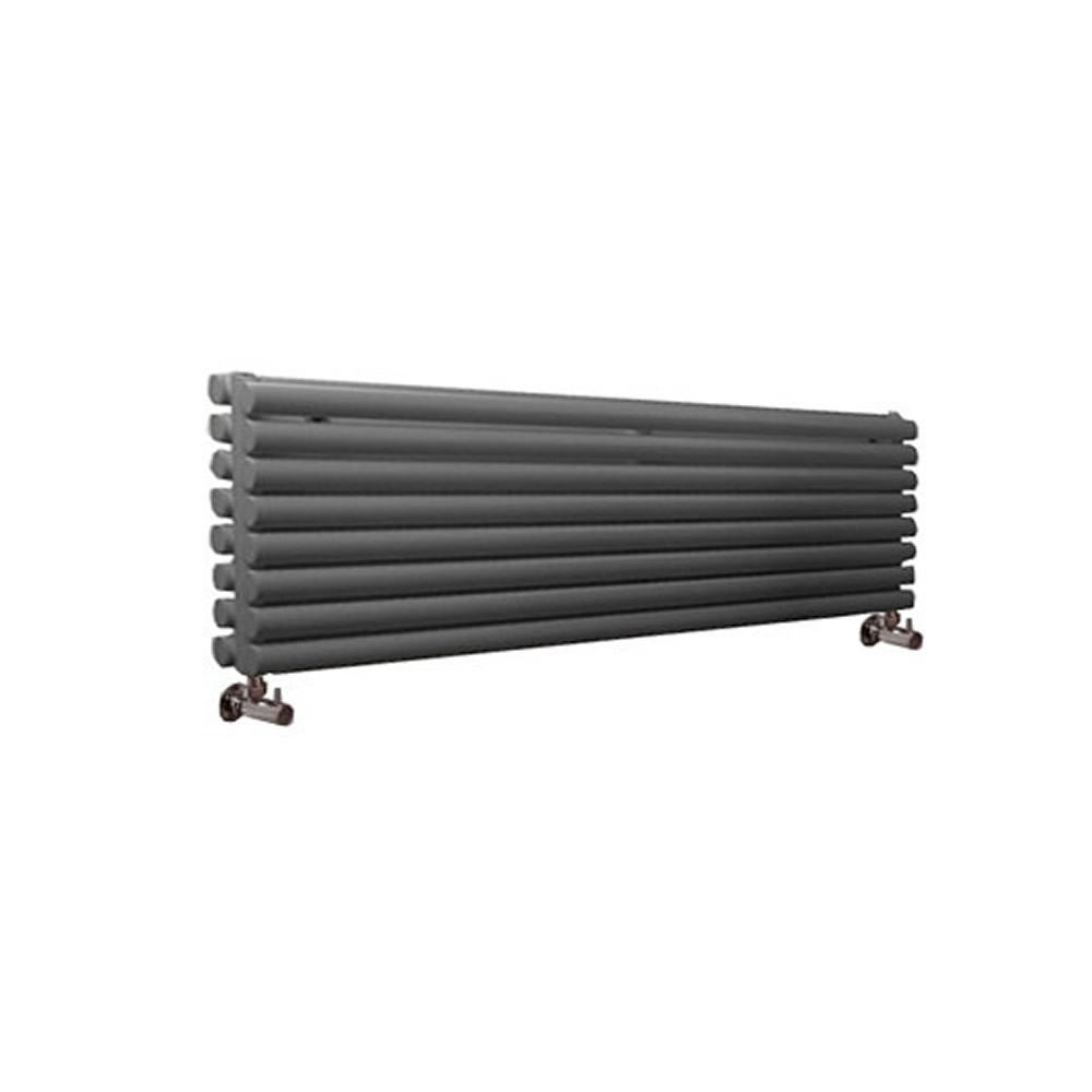 Radiador de Diseño Horizontal Doble - Antracita - 472mm x 1780mm x 78mm - 1798 Vatios - Revive