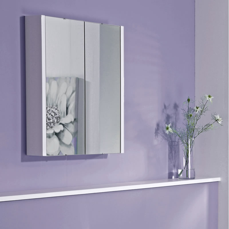 Armario de Baño con Espejo Doble y Tres Repisas 650mm x 617mm
