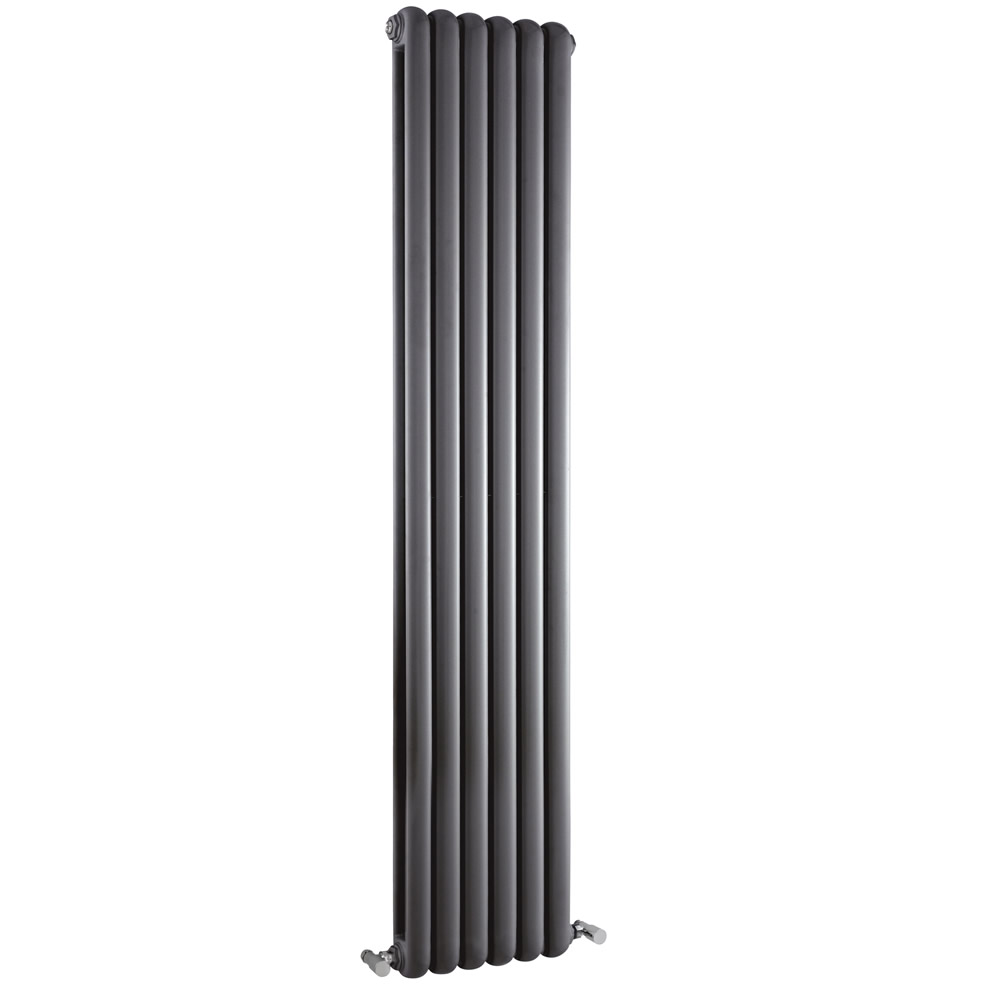 Radiador de Diseño Vertical Doble Tradicional - Antracita - 1800mm x 383mm x 80mm - 1489 Vatios - Saffre