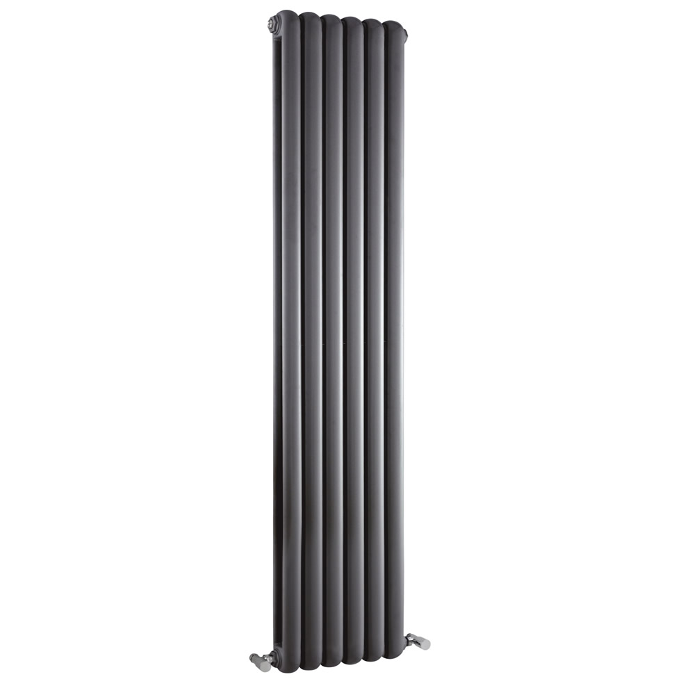 Radiador de Diseño Vertical Doble Tradicional - Antracita - 1500mm x 383mm x 80mm - 1258 Vatios - Saffre