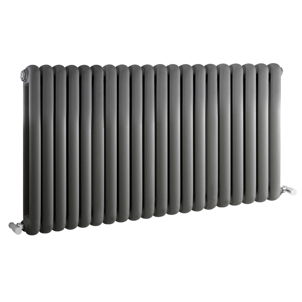 Radiador de Diseño Horizontal Doble Tradicional - Antracita - 635mm x 1223mm x 80mm - 2082 Vatios - Saffre