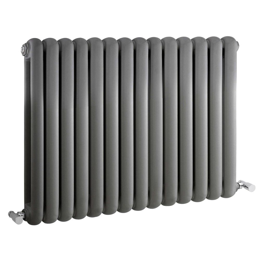 Radiador de Diseño Horizontal Doble Tradicional - Antracita - 635mm x 863mm x 80mm - 1496 Vatios - Saffre