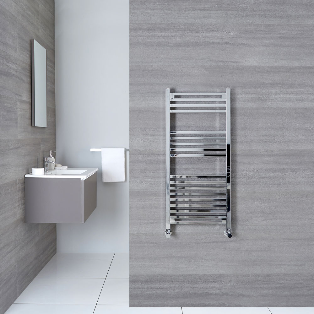 Radiador Toallero Plano - Cromado - 974mm x 450mm x 30mm - 366 Vatios - Select