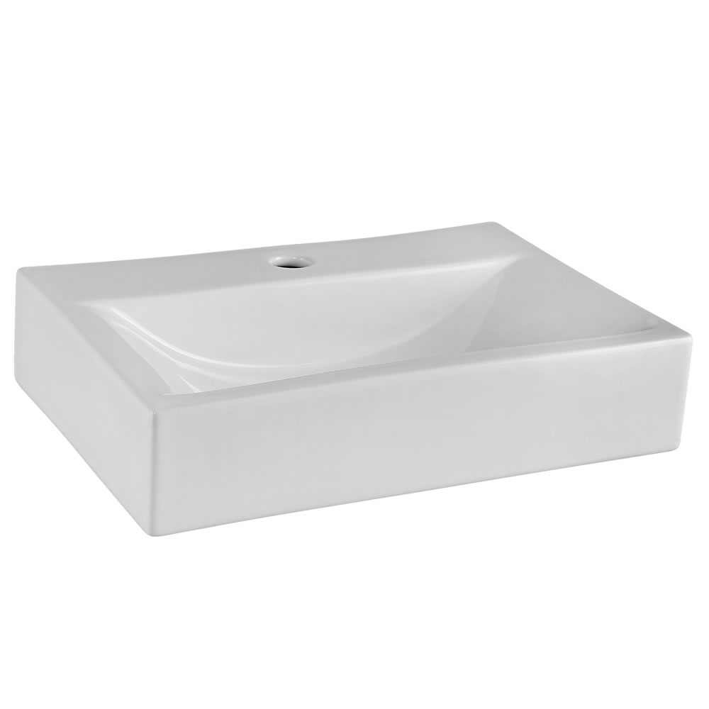 Lavabo Sobre Encimera Moderno Cerámica 46cm Rectangular 45x32cm