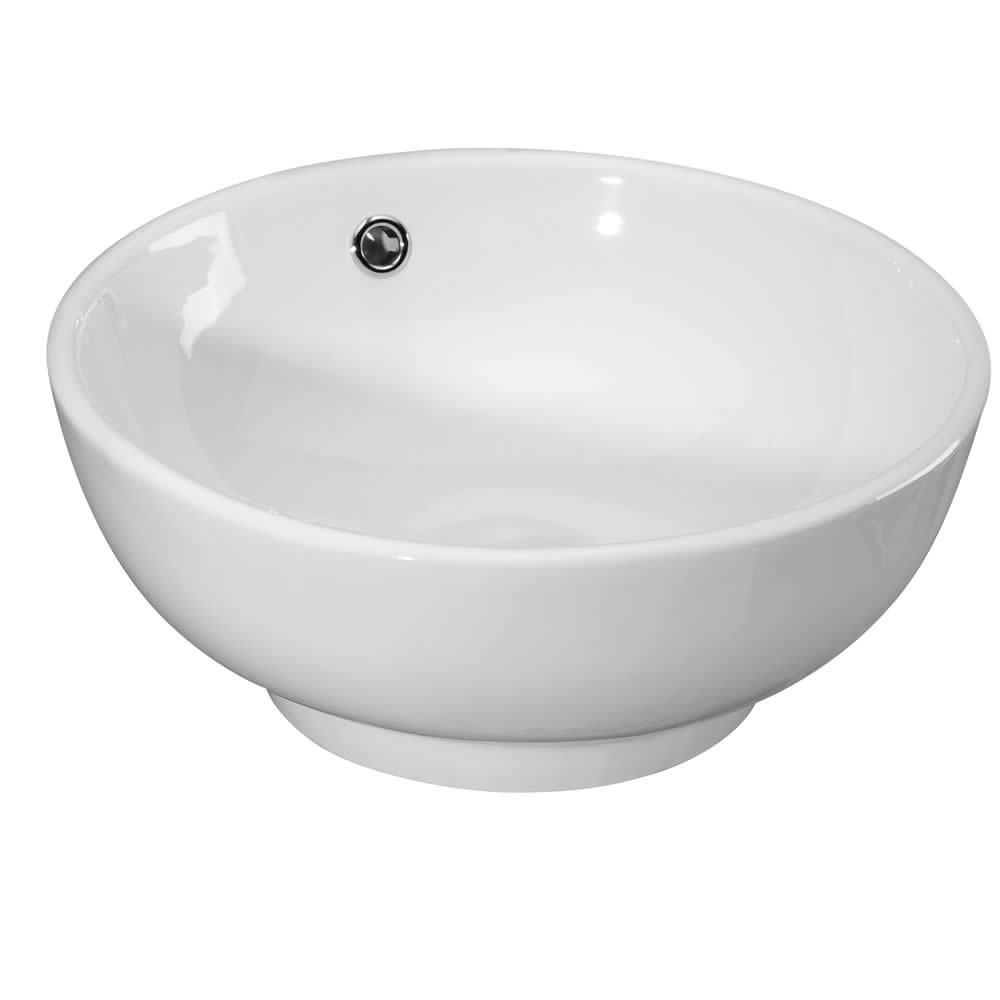 Lavabo Sobre Encimera en Cerámica Redondo de 40cm