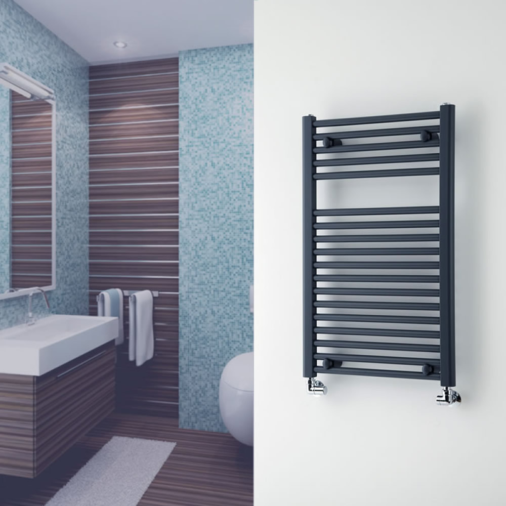 Radiador Toallero Plano - Antracita - 800mm x 500mm x 30mm - 474 Vatios - Loa