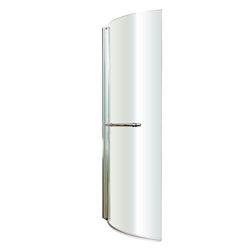 Mampara de Bañera Curva 1435 x 720mm con Barra Portatoallas