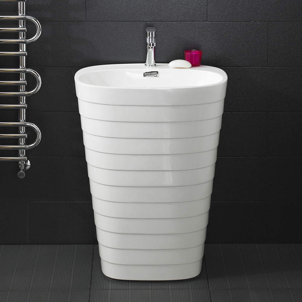 Lavabo Independiente en Columna con Pedestal Integrado