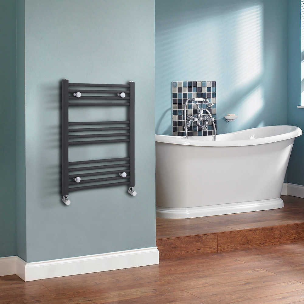 Radiador Toallero Plano - Antracita - 700mm x 500mm x 30mm - 337 Vatios - Loa