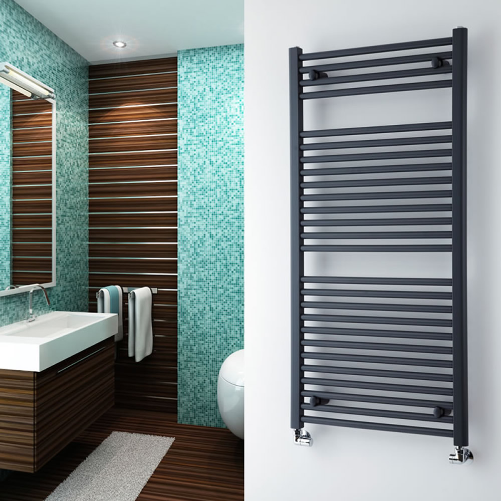 Radiador Toallero Plano - Antracita - 1200mm x 600mm x 30mm - 815 Vatios - Loa