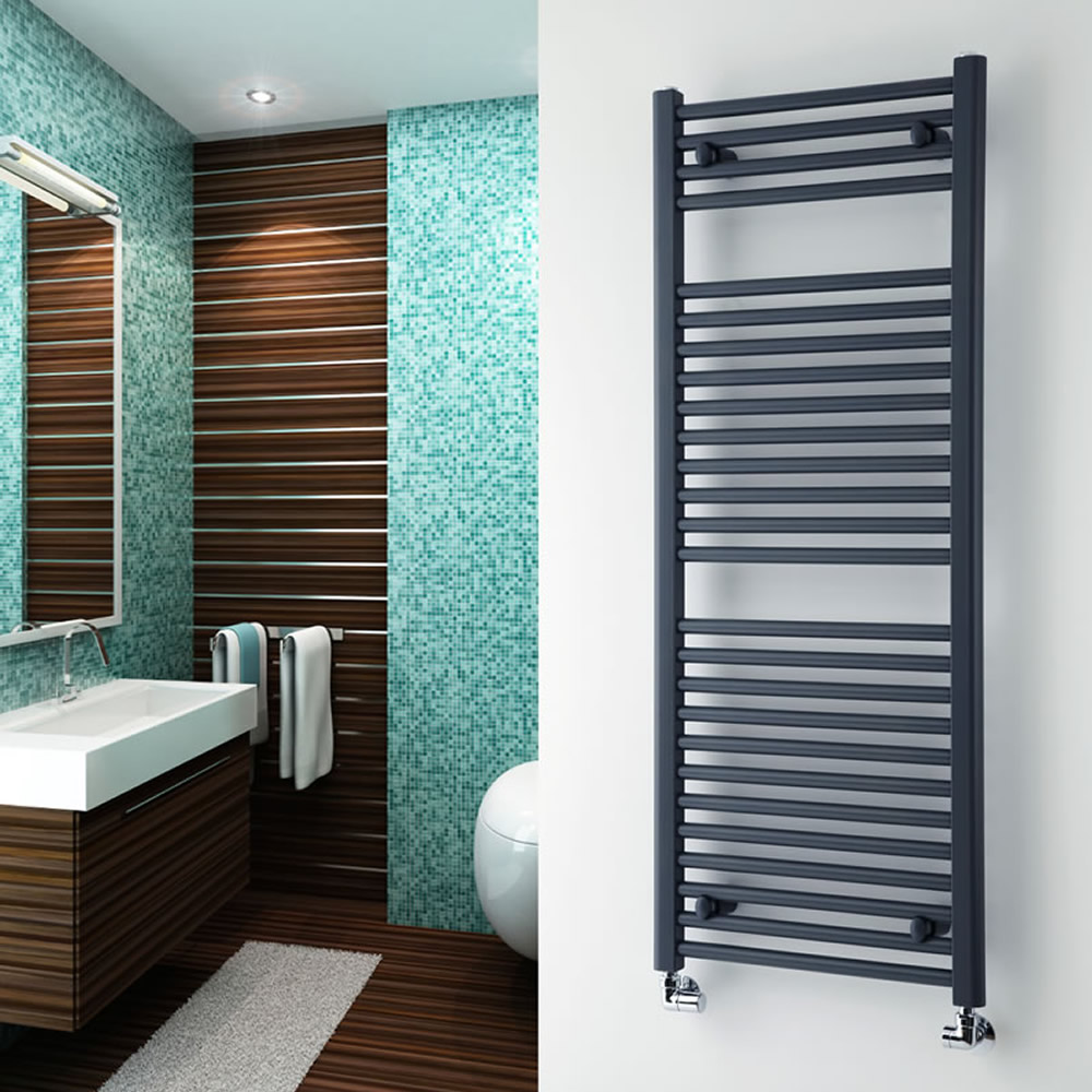 Radiador Toallero Plano - Antracita - 1200mm x 500mm x 30mm - 686 Vatios - Loa