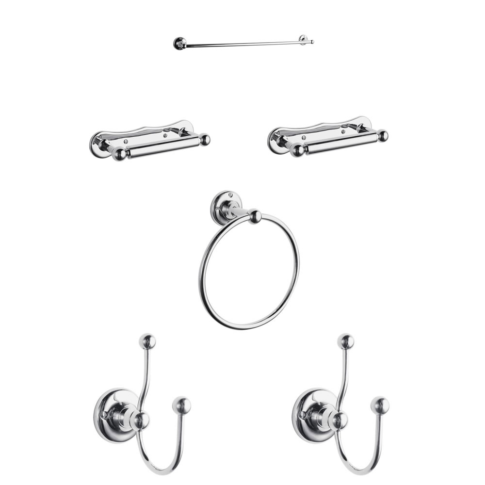 Conjunto Completo con 6 Accesporios para Cuarto de Baño Estilo Clásico