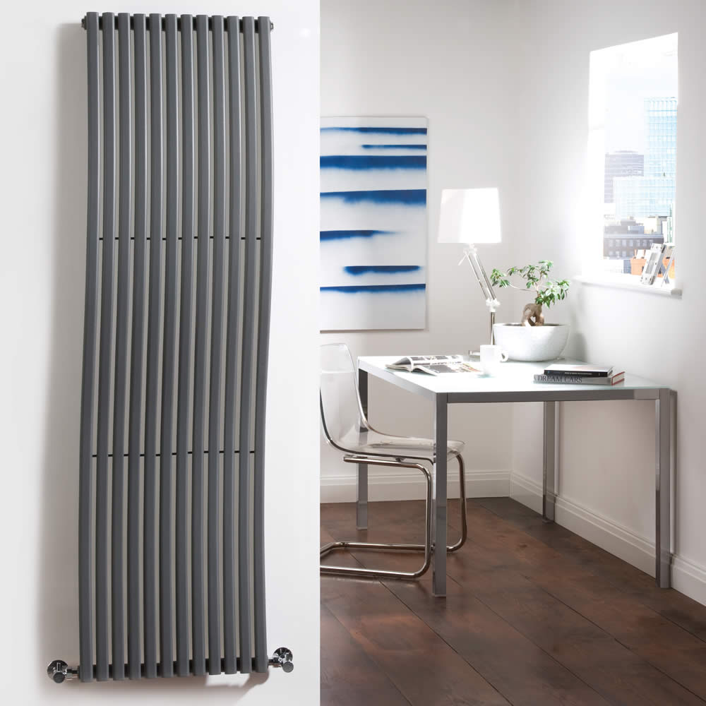 Radiador de Diseño Vertical - Antracita - 1600mm x 460mm x 90mm - 1185 Vatios - Ola