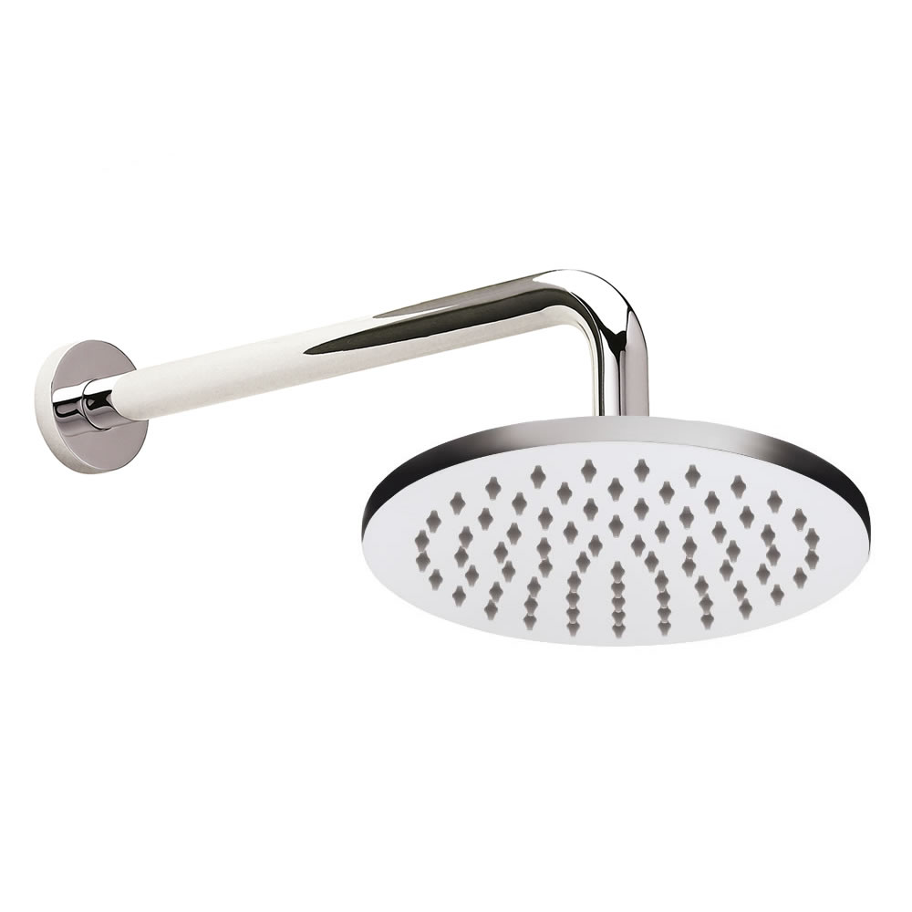 Alcachofa de Ducha LED Redonda Fija de 200mm con Brazo Mural