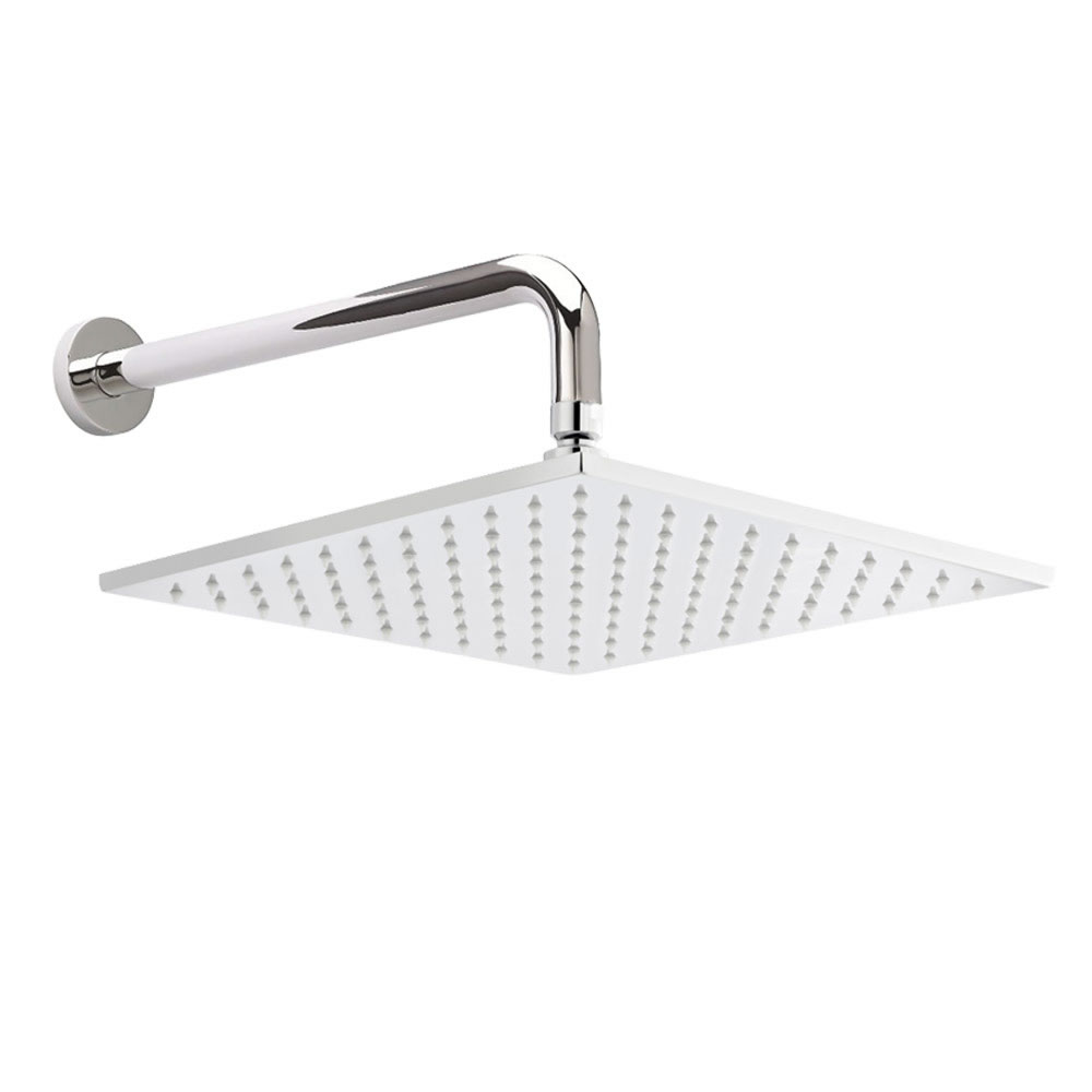 Alcachofa de Ducha LED Fija Cuadrada de 200mm con Brazo de Ducha