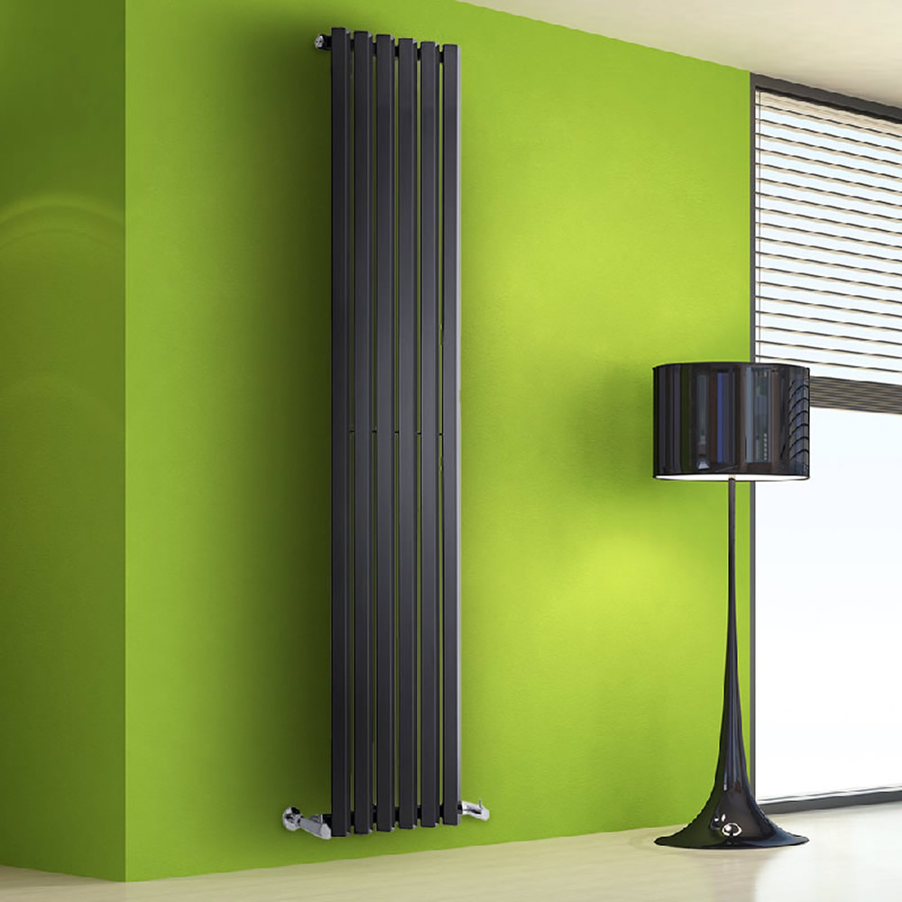 Radiador de Diseño Vertical - Negro - 1780mm x 420mm x 60mm - 1050 Vatios - Rombo
