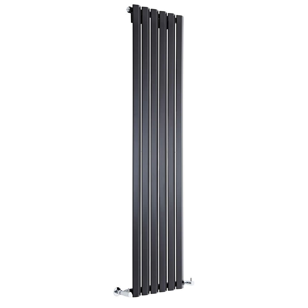 Radiador de Diseño Vertical - Negro Lúcido - 1600mm x 420mm x 60mm - 946 Vatios - Rombo