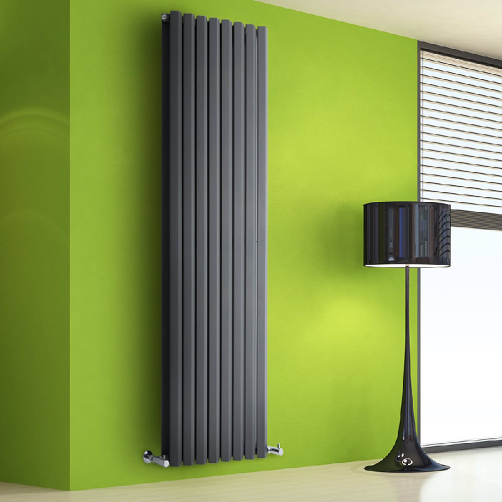 Radiador de Diseño Vertical Doble - Antracita - 1780mm x 560mm x 86mm - 2158 Vatios - Rombo