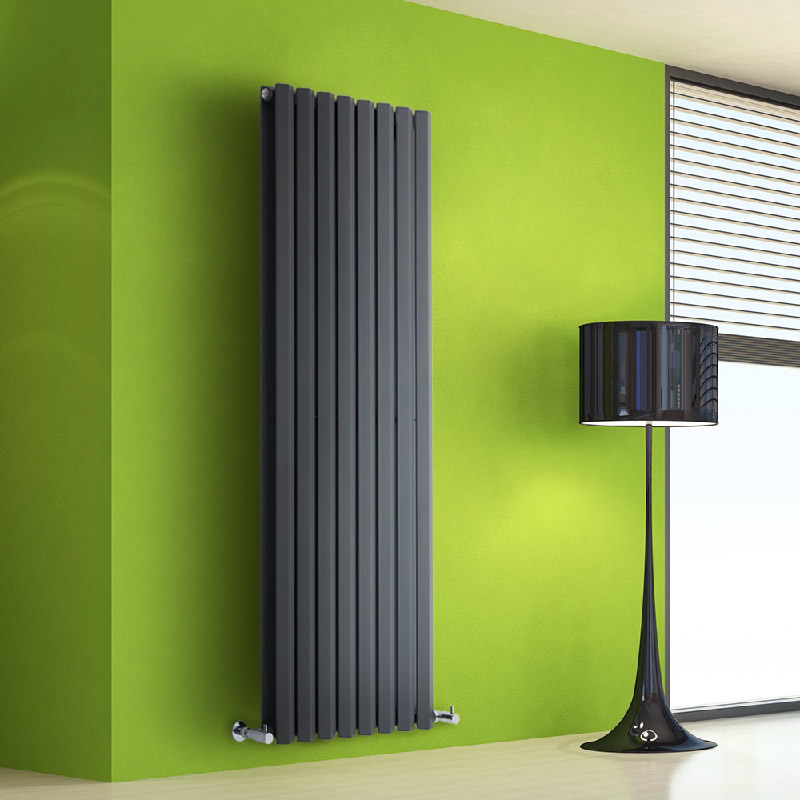 Radiador de Diseño Vertical Doble - Antracita - 1600mm x 560mm x 86mm - 1967 Vatios - Rombo